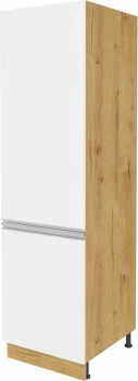 Zabudowa gospodarcza lewa z szufladami wewnątrz Monia (biały połysk/dąb soma ciemny)