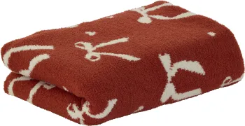 Koc żakardowy 70 (czerwony/kremowy) 