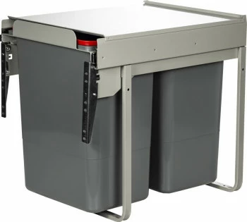 Kosz z 2-pojemnikami do segregacji odpadów szer.40cm 