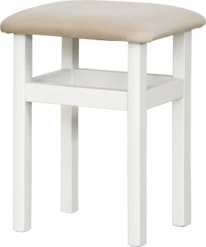 Taboret (biały/plusz beż)