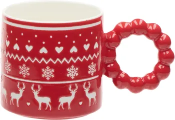 Kubek Christmas 154 (czerwony/biały) 