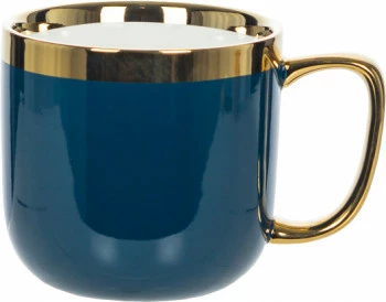 Kubek ceramiczny Cindy (granatowy ze złotym paskiem) 