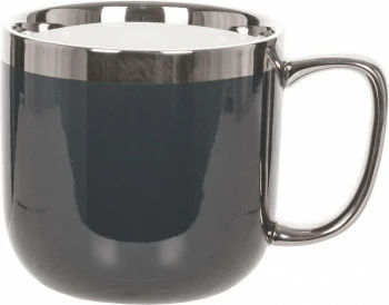 Kubek ceramiczny Cindy (szary ze srebrnym paskiem) 