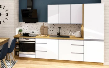 Kuchnia Monia (biały połysk/dąb soma ciemny)