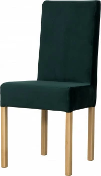 Krzesło KWN (dąb Soma ciemny/plusz zieleń) 