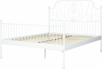 Łóżko metalowe (bez materaca) Rosalia 1 (białe) ze stelażem