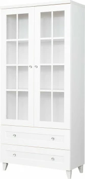 Witryna 2-drzwiowa i 2-szufladowa Majorka (biały)