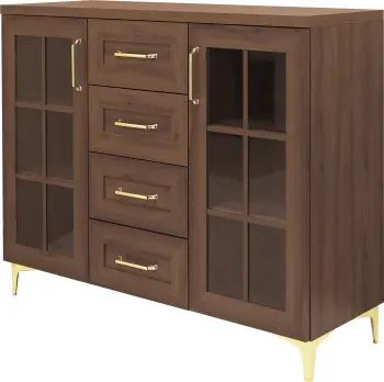 Komoda witryna z 4 szufl. Majorka (orzech Foresta) 