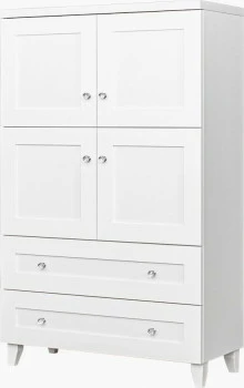 Komoda z frontami i 2 szufladami Majorka (biała)