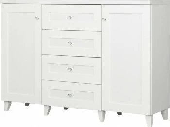 Komoda z drzwiami z 4 szufladami Majorka (biały)