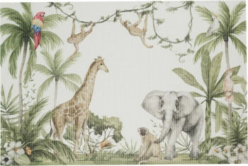 Mata stołowa prostokątna 30 (biały-zwierzątka) 