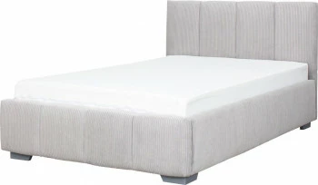 Łóżko tapicerowane 120 Mindy (sztruks szary) ze stelażem i pojemnikiem