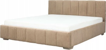 Łóżko tapicerowane 160 Mindy (sztruks brąz) ze stelażem i pojemnikiem 