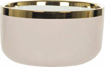 Miseczka ceramiczna Cindy beżowa ze złotym paskiem 