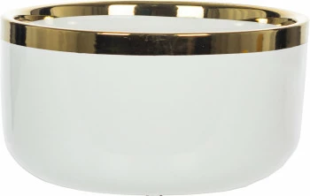 Miseczka ceramiczna Cindy biała ze złotym paskiem 