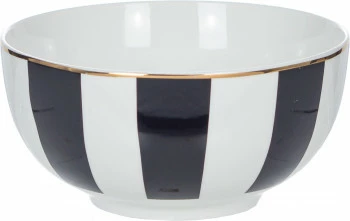 Miseczka  Rayas biała w czarne pasy 