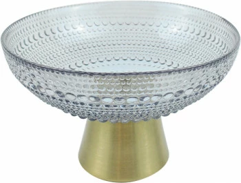 Miska na nóżce mała Lindos 20 (szary/złoty) 