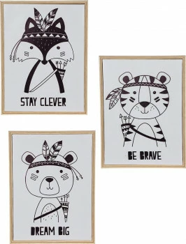 Zestaw 3 obrazów dla dzieci w ramie Tasso 1 