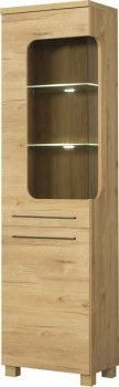 Witryna lewa z półkami LED (dąb Soma ciemny) 