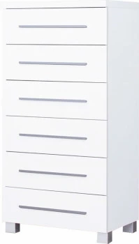 Komoda 6-szufladowa Panama (biały połysk) 