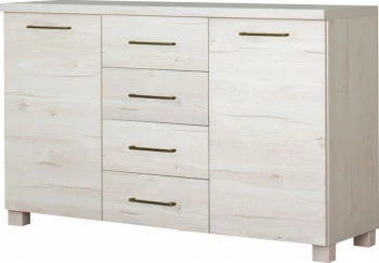 Komoda z frontami i 4-szufladami Panama (dąb Soma perłowy) 