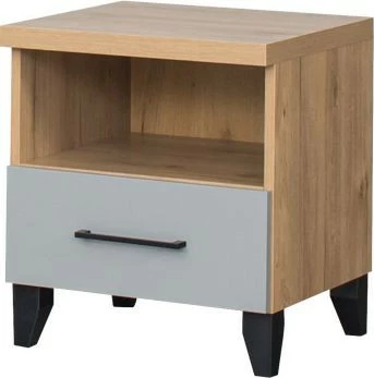 Stolik nocny Panama (szary/dąb Soma ciemny)