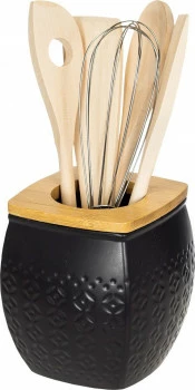 Pojemnik i akcesoria drewniane 3 Palomo (czarny) 