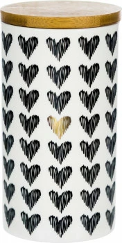 Pojemnik duży w serduszka z bambusową pokrywą Gifto 4 