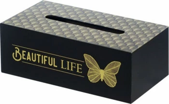 Pudełko na chusteczki Mirsano (czarno-złote) 