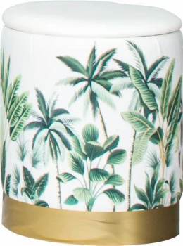 Puf otwierany Altino 6 (liście na beżowym tle) 