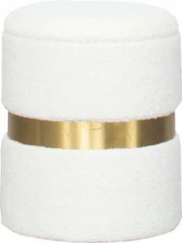 Pufa mała Altino beżowa ze złotą ramką 