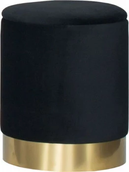 Mała pufa otwierany Altino 3 (czarna ze złotą listwą) 