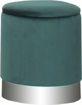 Mała pufa otwierana Altino 3 (zielony ze srebrną listwą) 