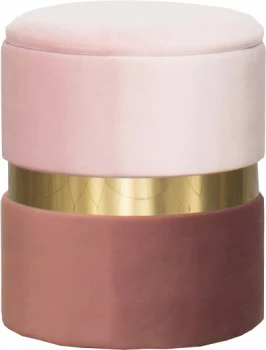 Pufa (duża) Altino ze złotą ramką (różowy jasny/różowy ciemny)