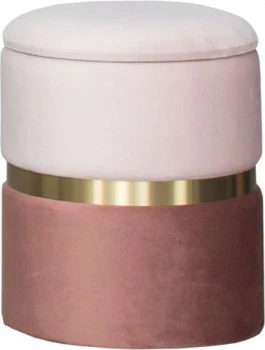 Puf (mały) Blanka 12 (różowy ze złotą ramką) 