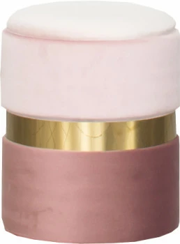 Pufa (mała) Altino ze złotą ramką (różowy jasny/różowy ciemny)