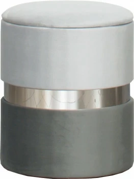 Pufa (duża) Altino ze srebrną ramką (szary jasny/szary ciemny)