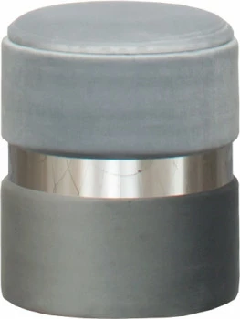 Pufa (mała) Altino ze srebrną ramką (szary jasny/szary ciemny) 