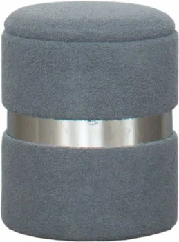 Pufa mała Altino szara ze srebrną ramką 