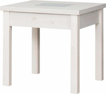 Stolik kwadratowy ze szkłem (dąb Soma perłowy) 