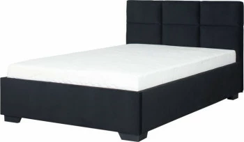 Łóżko tapicerowane 120 Sawona (plusz czarny) ze stelażem i pojemnikiem 