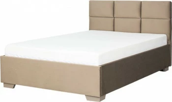 Łóżko tapicerowane 120 Sawona (plusz brąz) ze stelażem i pojemnikiem 