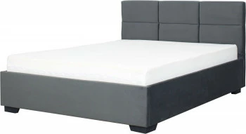 Łóżko tapicerowane 120 Sawona (plusz grafit) ze stelażem i pojemnikiem 