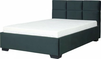 Łóżko tapicerowane 120 Sawona (plusz zielony) ze stelażem i pojemnikiem 