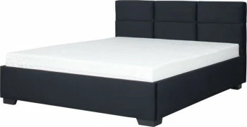 Łóżko tapicerowane 160 Sawona (plusz czarny) ze stelażem i pojemnikiem 