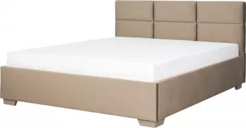 Łóżko tapicerowane 160 Sawona (plusz brąz) ze stelażem i pojemnikiem 