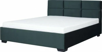 Łóżko tapicerowane 160 Sawona (plusz zielony) ze stelażem i pojemnikiem