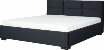 Łóżko tapicerowane 180 Sawona (plusz czarny) stelażem i pojemnikiem