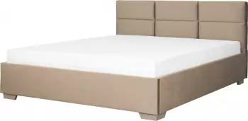 Łóżko tapicerowane 180 Sawona (plusz brąz) stelażem i pojemnikiem