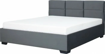 Łóżko tapicerowane 180 Sawona (plusz grafit) stelażem i pojemnikiem 